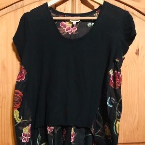 Mixed Fabric Anthropologie High Low Top